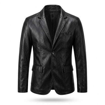 Gentleman Code - Cobid | Einreihige Taillierte Lederjacke Herren