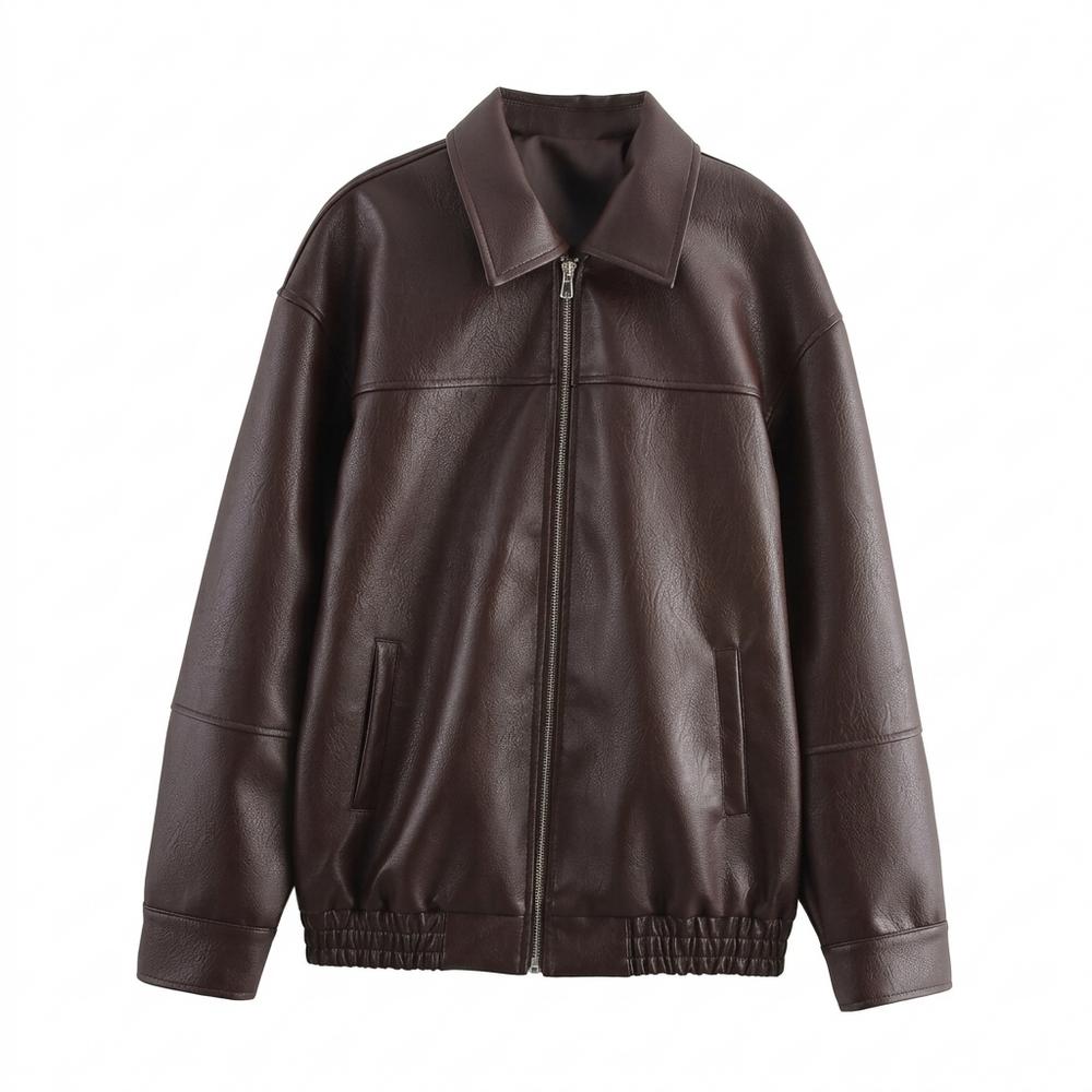 Gentleman Code - Yonid | Gefütterte Locker Geschnittene Lederjacke Unisex
