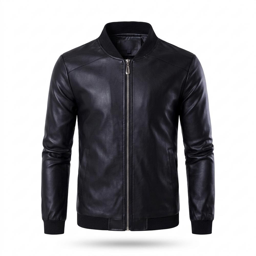 Gentleman Code - Zesev | Glatte Gefütterte Lederjacke Herren