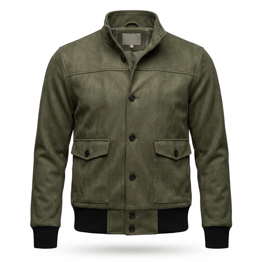 Gentleman Code - Mewat | Geknöpfte Langärmelige Wildleder-Jacke Herren