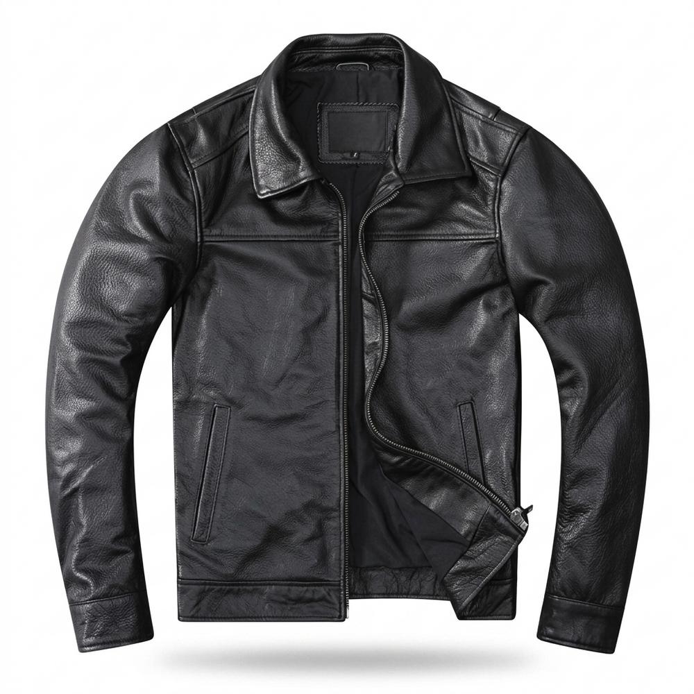 Gentleman Code - Zesil | Genarbte Gefütterte Lederjacke Herren