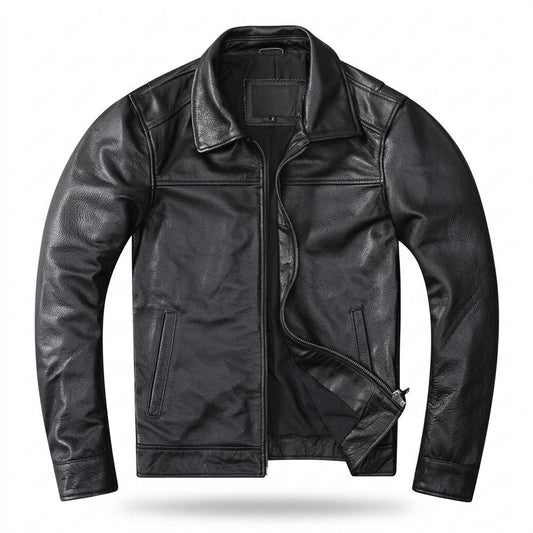 Gentleman Code - Zesil | Genarbte Gefütterte Lederjacke Herren