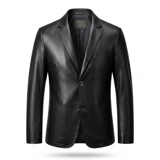 Gentleman Code - Kuvok | Tailliert Geknöpft Lederjacke Herren