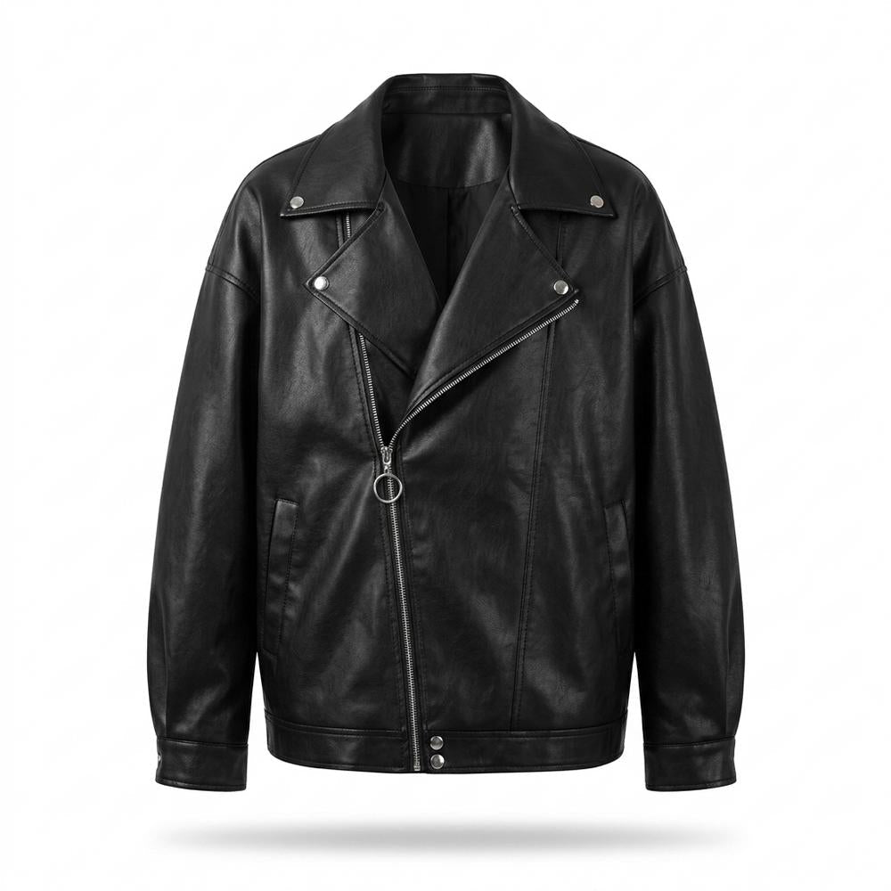 Gentleman Code - Mosot | Locker Geschnitten Asymmetrisch Lederjacke Unisex