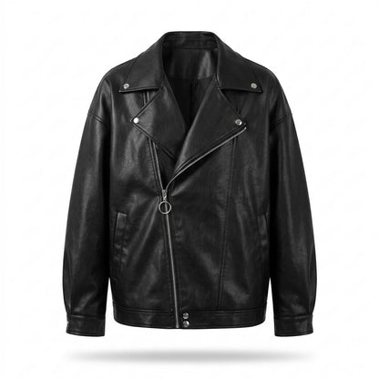 Gentleman Code - Mosot | Locker Geschnitten Asymmetrisch Lederjacke Unisex