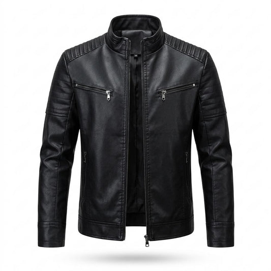 Gentleman Code - Vazem | Gesteppt Tailliert Lederjacke Herren