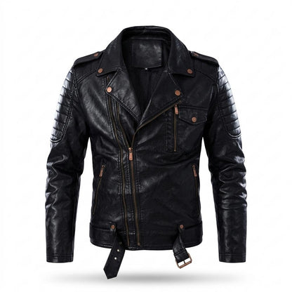 Gentleman Code - Mewev | Asymmetrisch Gesteppt Lederjacke Herren