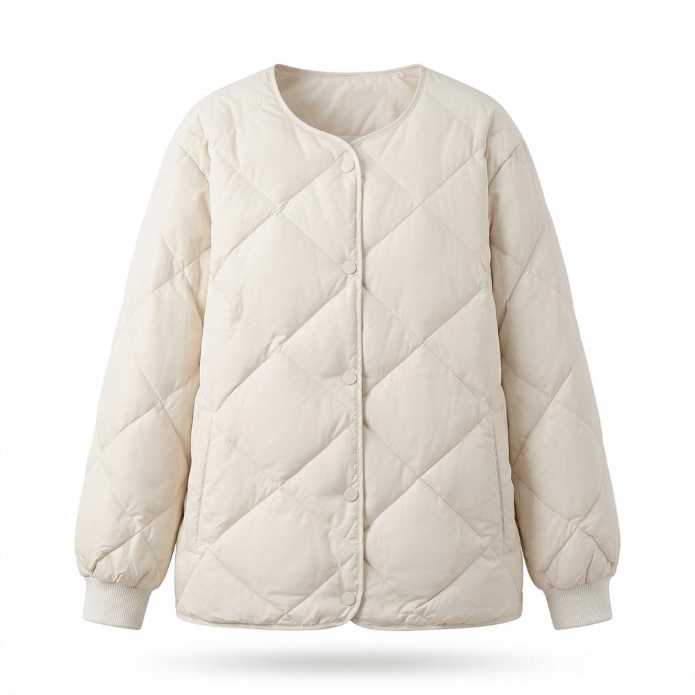 Gentleman Code - Zinam | Gesteppt Kragenlos Jacke Damen