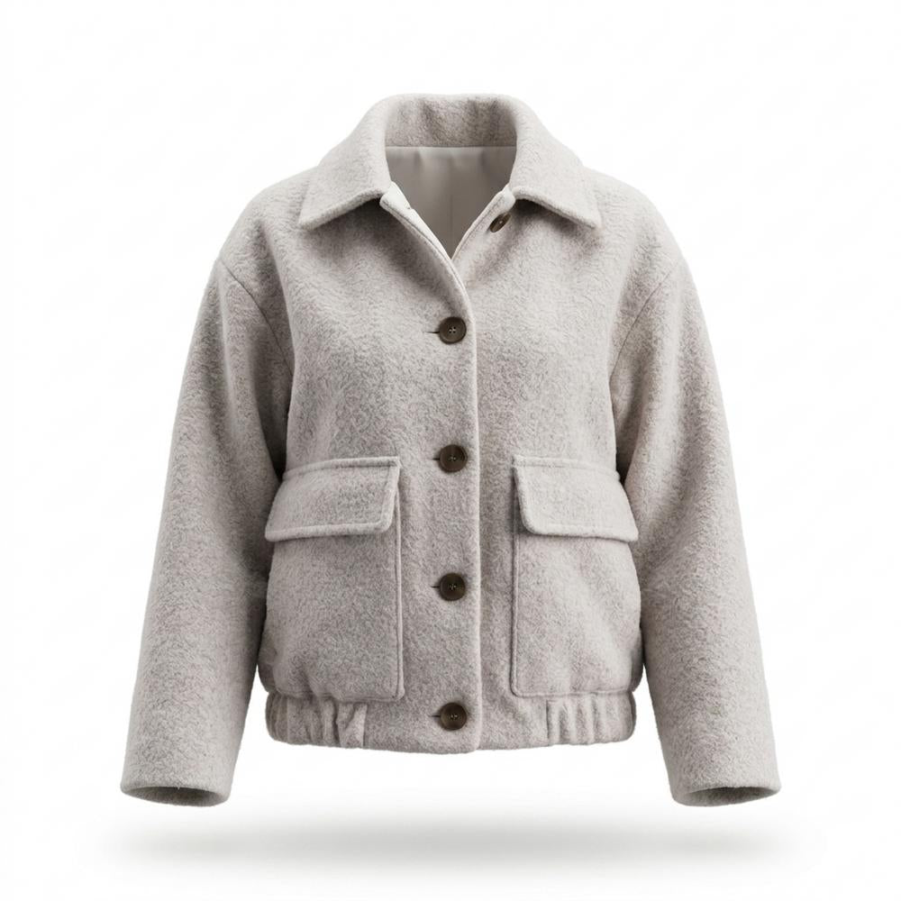 Gentleman Code - Nowen | Kurzgeschnittene Geknöpfte Jacke Damen