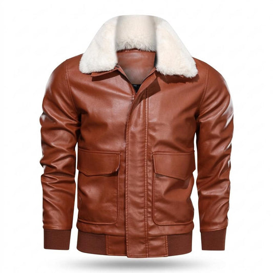 Gentleman Code - Nivat | Gefütterte Fellbesetzte Lederjacke Herren