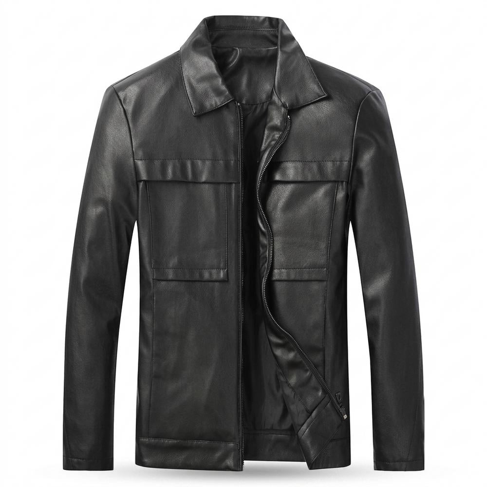 Gentleman Code - Vuvot | Glatte Gefütterte Lederjacke Herren