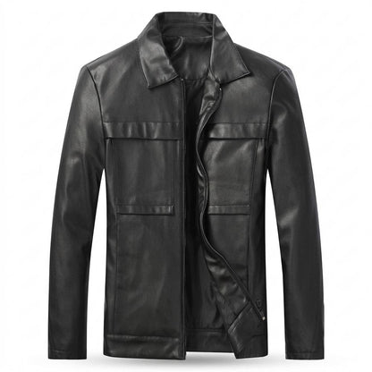 Gentleman Code - Vuvot | Glatte Gefütterte Lederjacke Herren