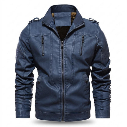 Gentleman Code - Cehim | Gefüttert Gesteppt Lederjacke Herren