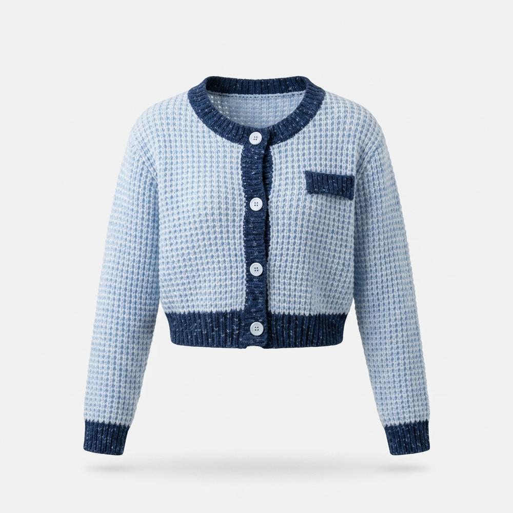 Gentleman Code - Kenes | Strukturiert Kurzgeschnitten Cardigan Damen