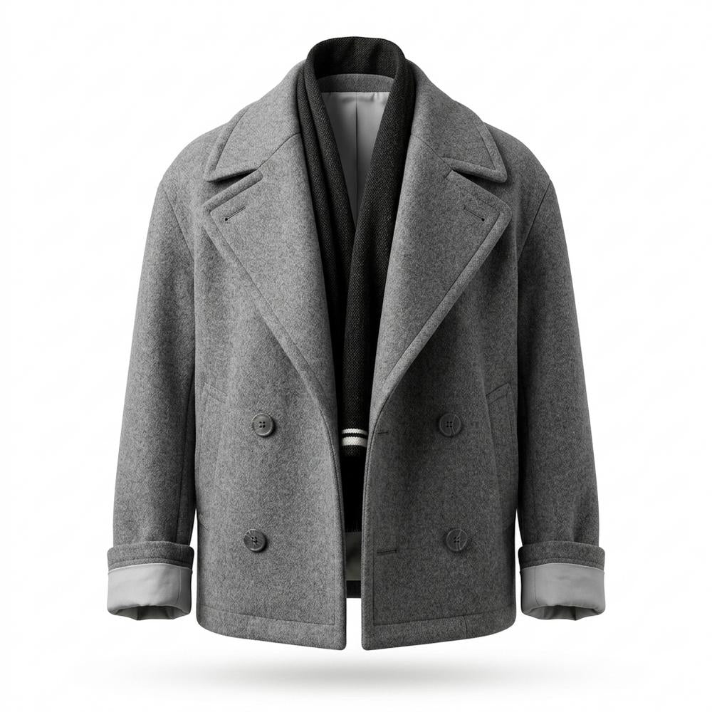 Gentleman Code - Auhek | Zweireihiger Woll Mantel Herren