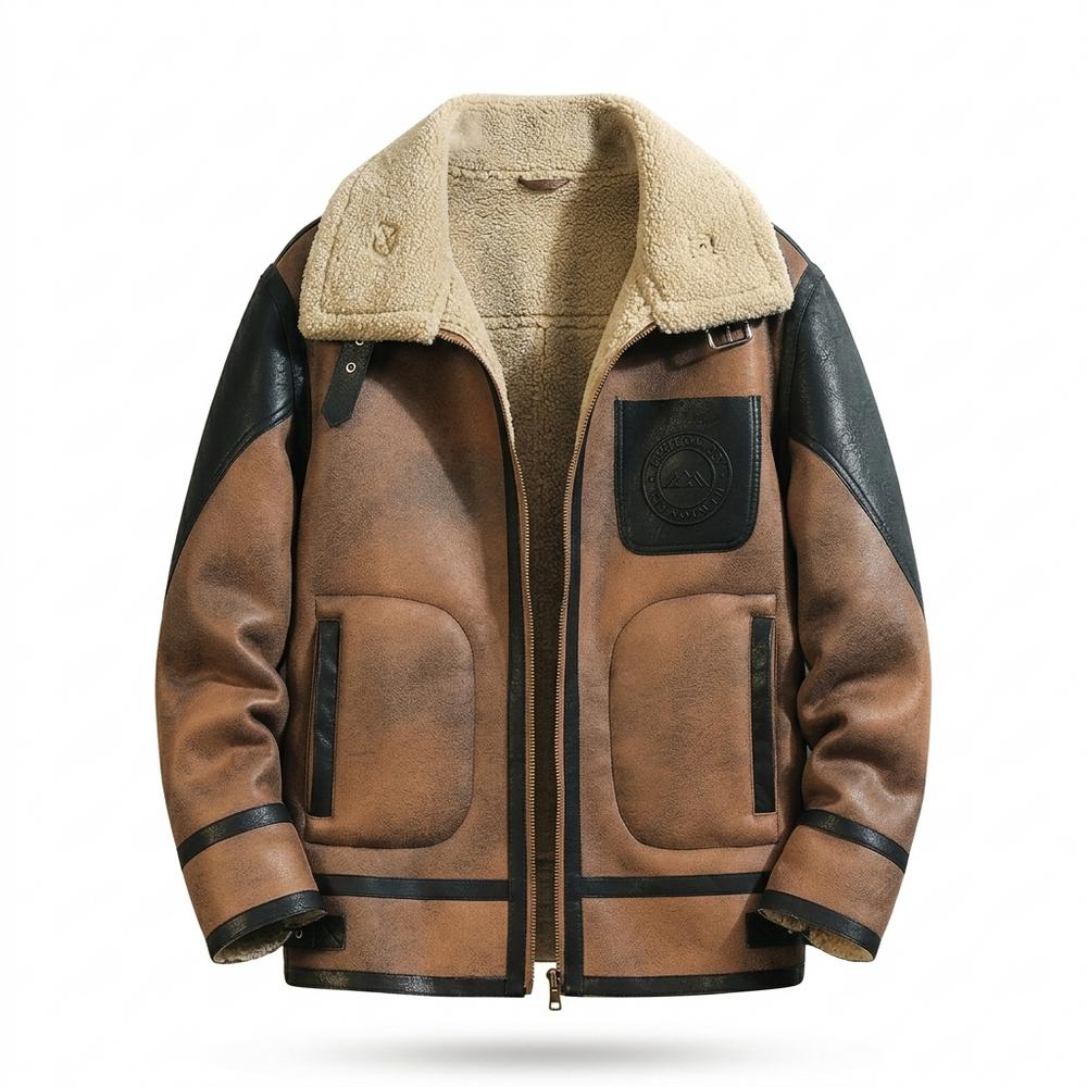 Gentleman Code - Vewid | Gefüttert Zweifarbig Lederjacke Herren