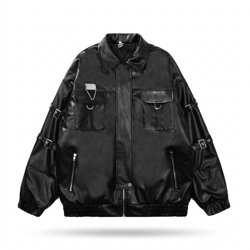 Gentleman Code - Nifev | Oversized Reißverschluss Lederjacke Unisex