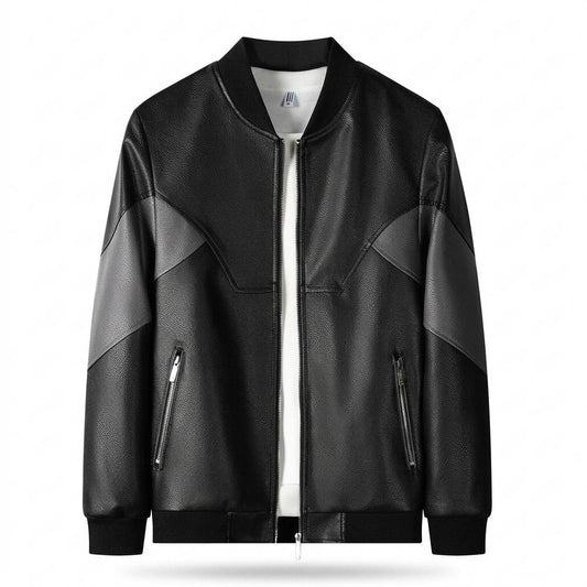 Gentleman Code - Nirak | Zweifarbige Strukturierte Lederjacke Herren