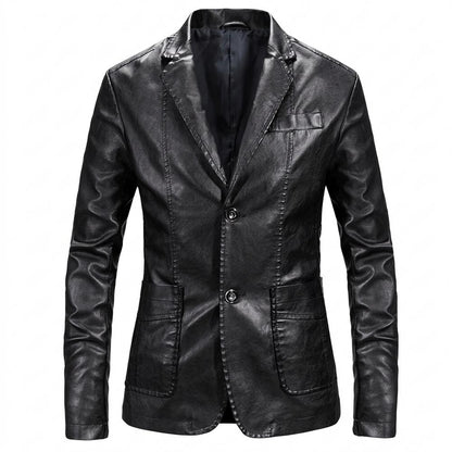 Gentleman Code - Tapul | Einreihige Taillierte Lederjacke Herren