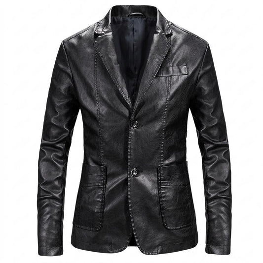 Gentleman Code - Tapul | Einreihige Taillierte Lederjacke Herren
