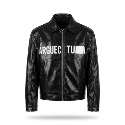 Gentleman Code - Lawen | Bedruckte Strukturierte Lederjacke Unisex