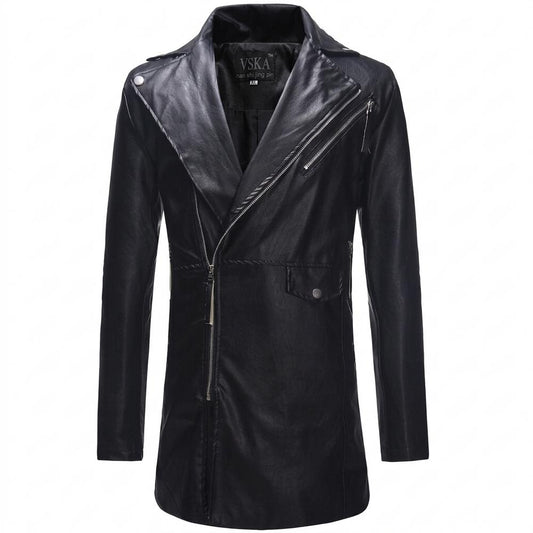 Gentleman Code - Eoson | Asymmetrischer Taillierter Ledermantel Herren