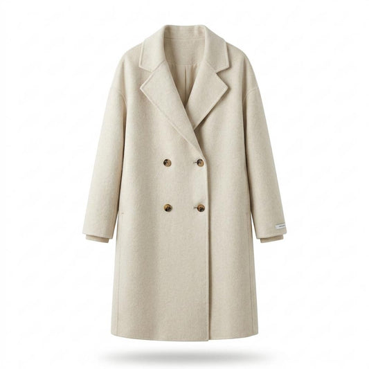 Gentleman Code - Kosad | Zweireihiger Wollener Mantel Damen