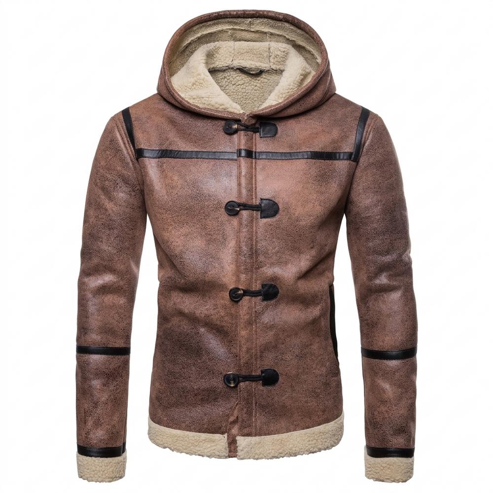 Gentleman Code - Mater | Gefüttert Strukturiert Lederjacke Herren