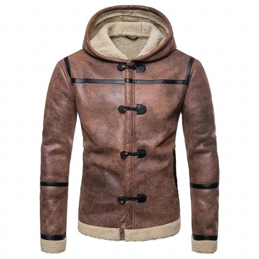 Gentleman Code - Mater | Gefüttert Strukturiert Lederjacke Herren