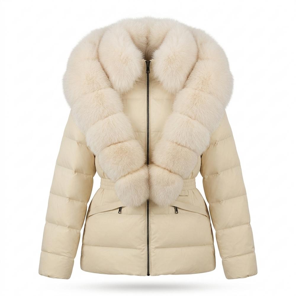 Gentleman Code - Nerok | Pelzbesetzt Gesteppt Jacke Damen