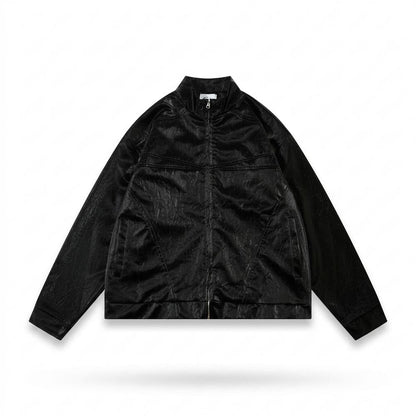 Gentleman Code - Sotik | Strukturiert Reißverschluss Lederjacke Unisex