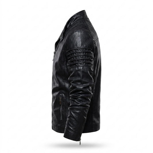 Gentleman Code - Kalev | Gesteppte Taillierte Lederjacke Herren