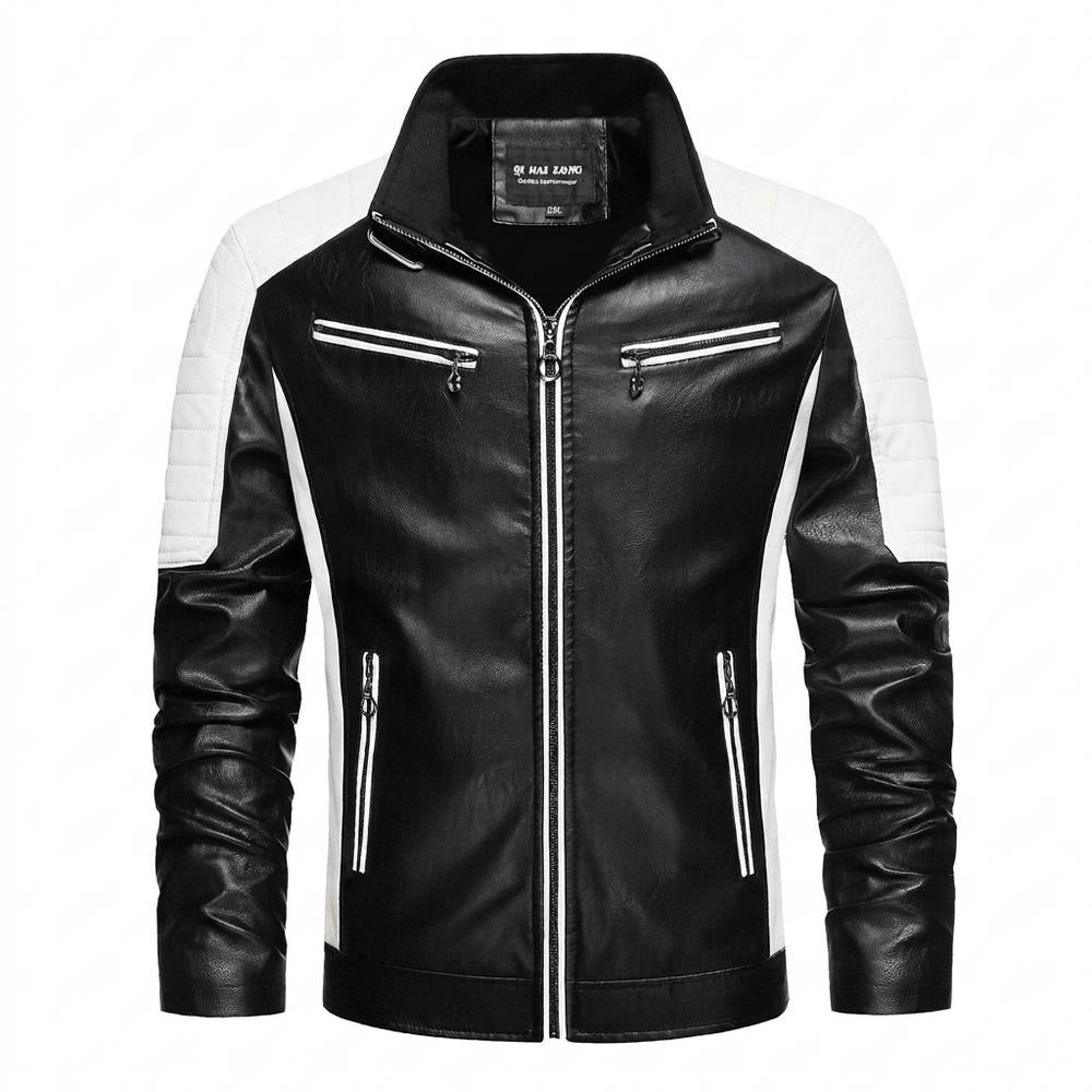 Gentleman Code - Nesin | Gesteppt Zweifarbig Lederjacke Herren