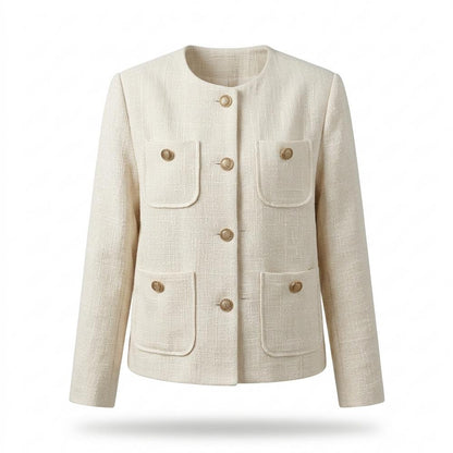 Gentleman Code - Cifid | Strukturiert Kragenlos Jacke Damen
