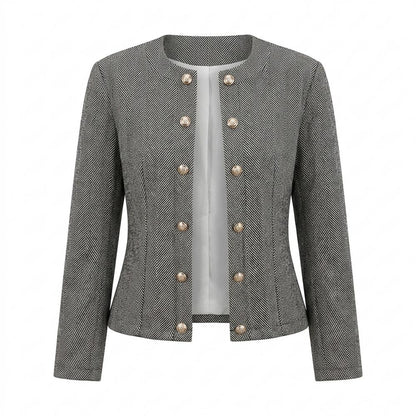 Gentleman Code - Rotut | Fischgratgemustert Tailliert Jacke Damen