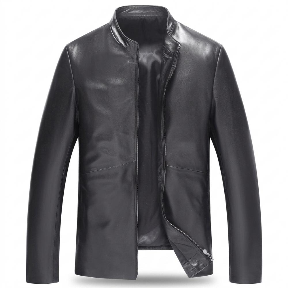 Gentleman Code - Zikir | Gefüttert Hochgeschlossen Lederjacke Herren