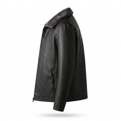 Gentleman Code - Cozun | Gefüttert Strukturiert Lederjacke Herren
