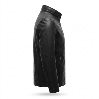 Gentleman Code - Mibat | Gefüttert Hochgeschlossen Lederjacke Herren