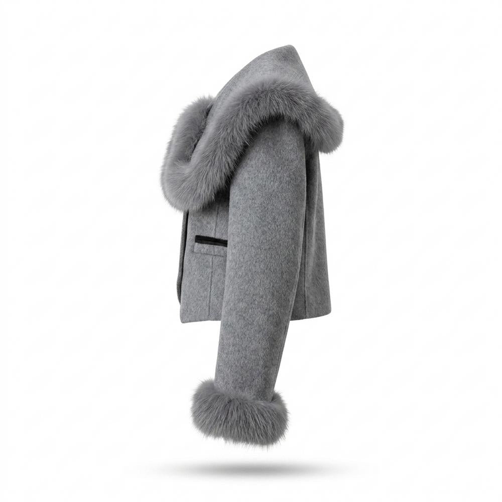 Gentleman Code - Zezel | Kurzgeschnittene Pelzbesetzte Jacke Damen