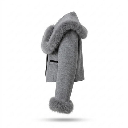 Gentleman Code - Zezel | Kurzgeschnittene Pelzbesetzte Jacke Damen