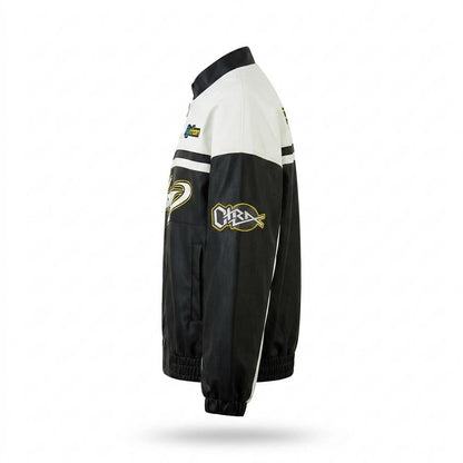 Gentleman Code - Dehav | Zweifarbige Bedruckte Lederjacke Unisex