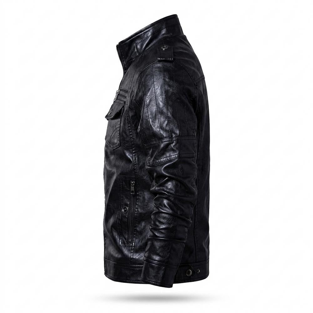 Gentleman Code - Tubol | Gefüttert Reißverschluss Lederjacke Herren