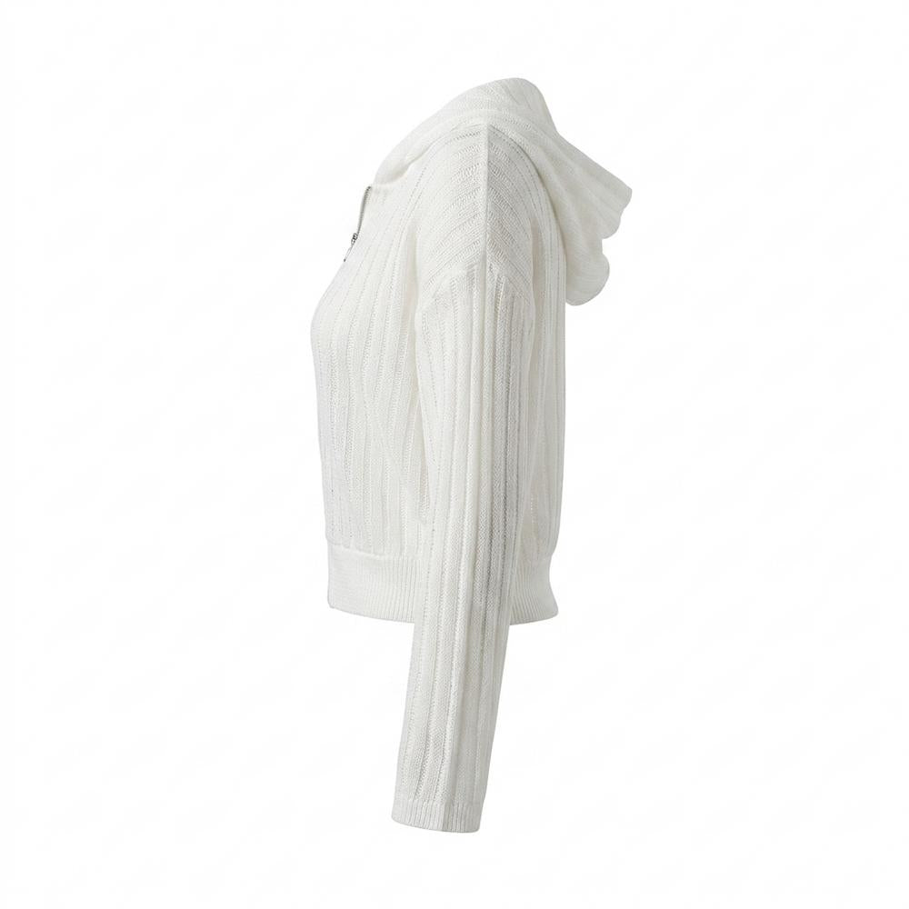 Gentleman Code - Vikok | Transparent Langärmlig Strickjacke Damen