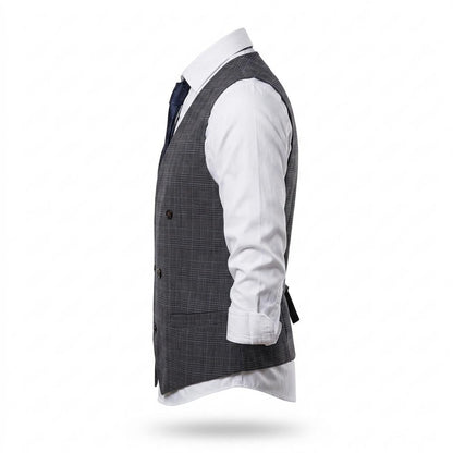 Gentleman Code - Covur | Zweireihige Karierte Weste Herren