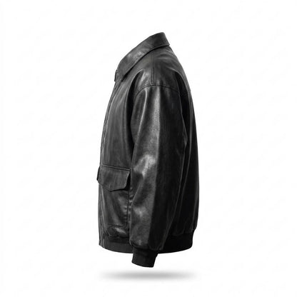 Gentleman Code - Lavil | Locker Aufgesetzt Lederjacke Unisex