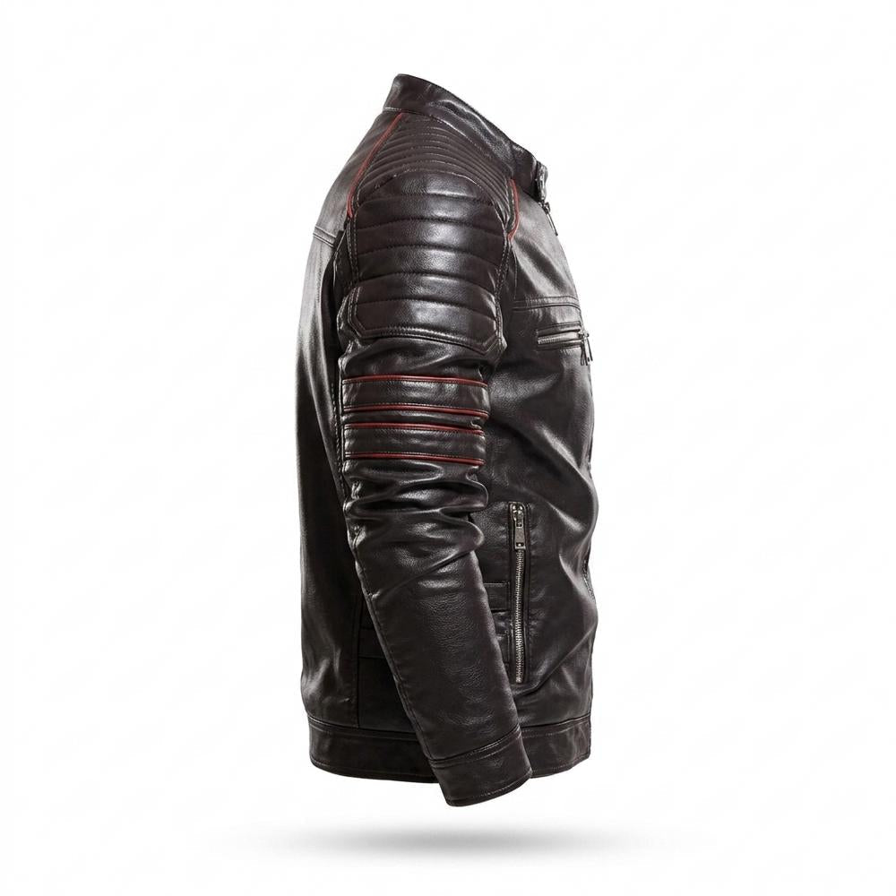 Gentleman Code - Viron | Gesteppt Tailliert Lederjacke Herren