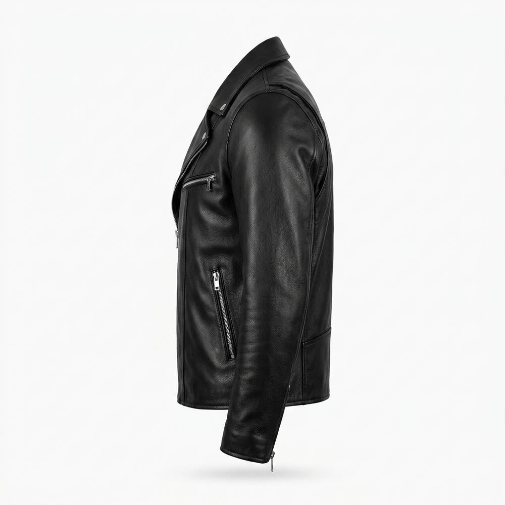 Gentleman Code - Lifok | Asymmetrisch Geknöpft Lederjacke Herren