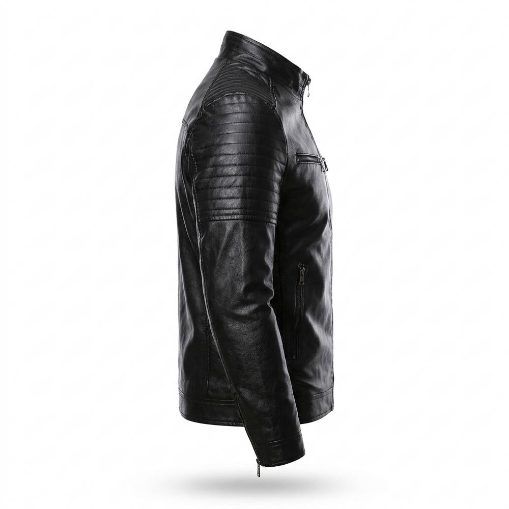 Gentleman Code - Liwat | Gesteppt Tailliert Lederjacke Herren