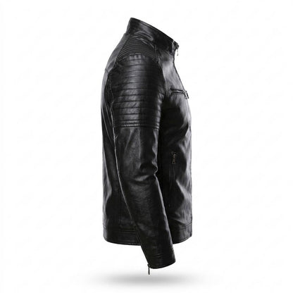 Gentleman Code - Liwat | Gesteppt Tailliert Lederjacke Herren