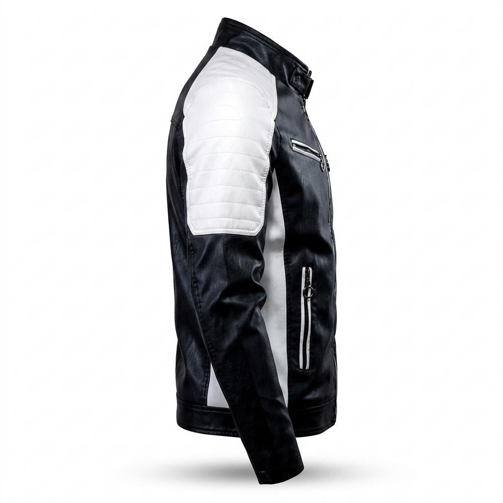 Gentleman Code - Zalen | Zweifarbig Tailliert Lederjacke Herren